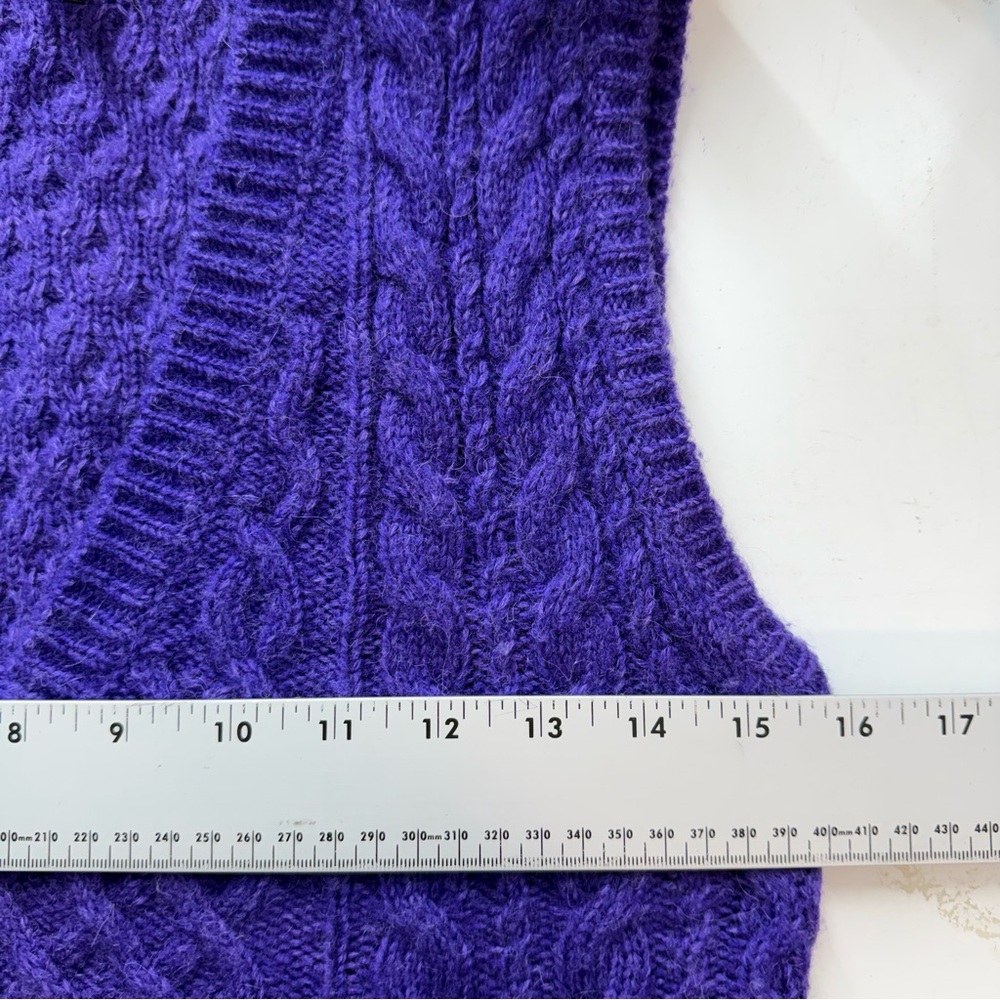 Rag & Bone Elizabeth Cable Knit Vest Purple NWT $395 Wool Sleeveless Sweater S - Picture 6 of 8